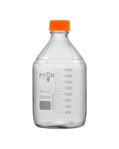 Pyur 2000ml Glass Concentrate Beaker Reagent Media Storage Bottle GL45 Screw Cap (1 Count)-Hydroponics