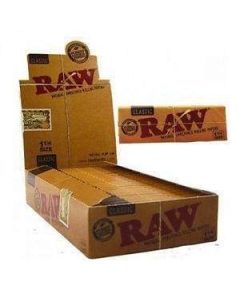 RAW Authentic Natural Classic 1 1/4 Size Rolling Papers - (24 Count Display)-Papers and Cones