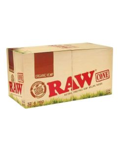RAW Authentic Organic 1 1/4 Cones - 6 Cones Per Pack - (32 Count Display)-Papers and Cones